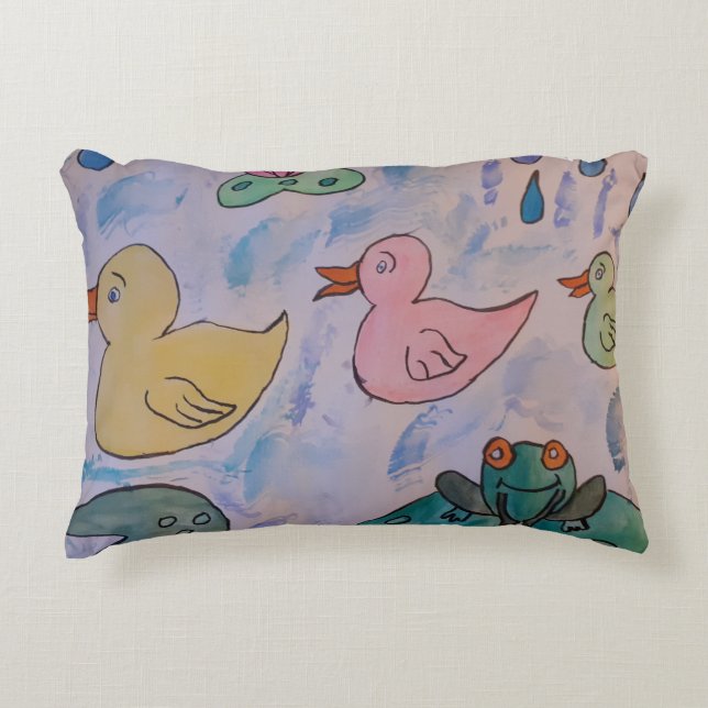 Raindrops on Ducklings Accent Cushion (Front)