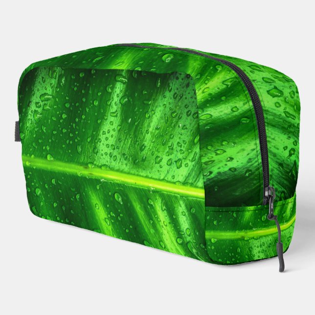 Raindrops on Green Leaves Dopp Kit (Right Corner)