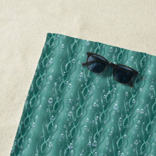 Raindrops on green Metal Beach Towel