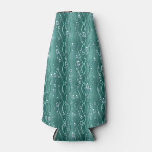 Raindrops on green Metal Bottle Cooler