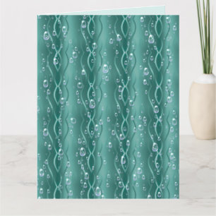 Raindrops on green Metal Card