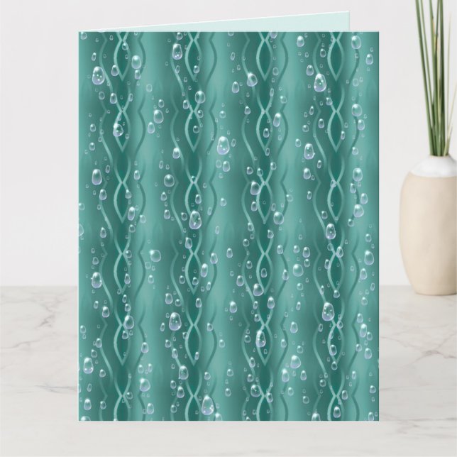 Raindrops on green Metal Card (Front)