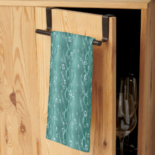 Raindrops on green Metal Kitchen Towel