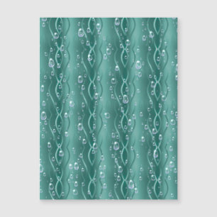 Raindrops on green Metal magnetic card