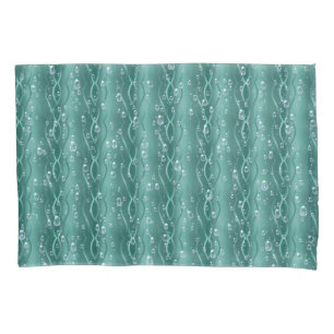 Raindrops on green Metal Pillowcase