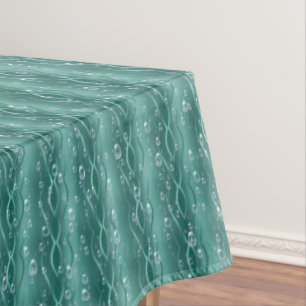 Raindrops on green Metal Tablecloth