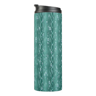 Raindrops on green Metal Thermal Tumbler