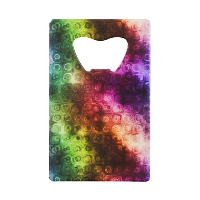 Raindrops on Liquid Rainbow Abstract Wallet Bottle Opener (Front)