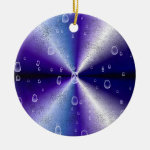 Raindrops on Purple Rainbow Ceramic Ornament
