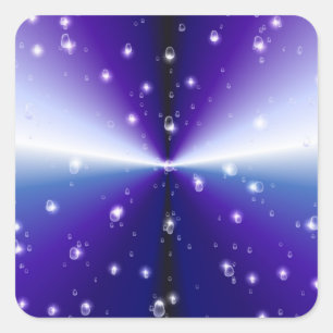 Raindrops on purple rainbow square sticker