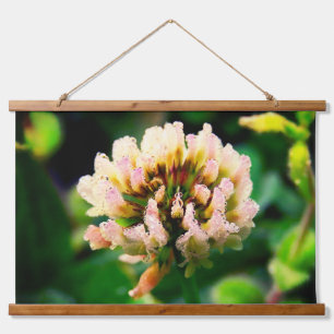 Raindrops on Red Clover Hanging Tapestry