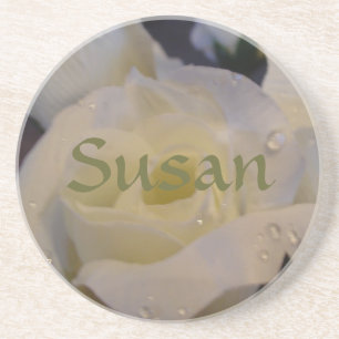 Raindrops on Roses Subdued Customizable Coaster