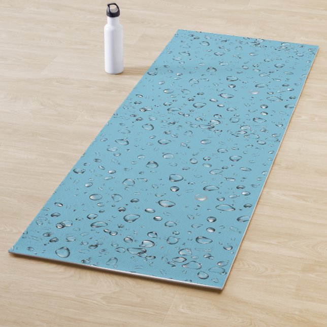 Raindrops on Turquoise Background Yoga Mat (In Situ)
