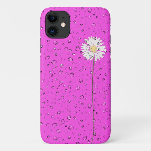 raindrops on white daisy Case-Mate iPhone case (Back)