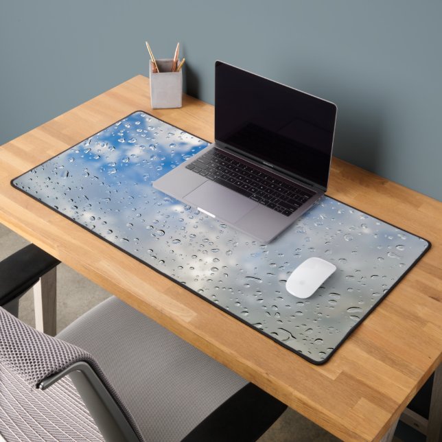 Raindrops On Window Desk Mat (Office 2)