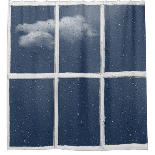 Raindrops on WIndow Shower Curtain