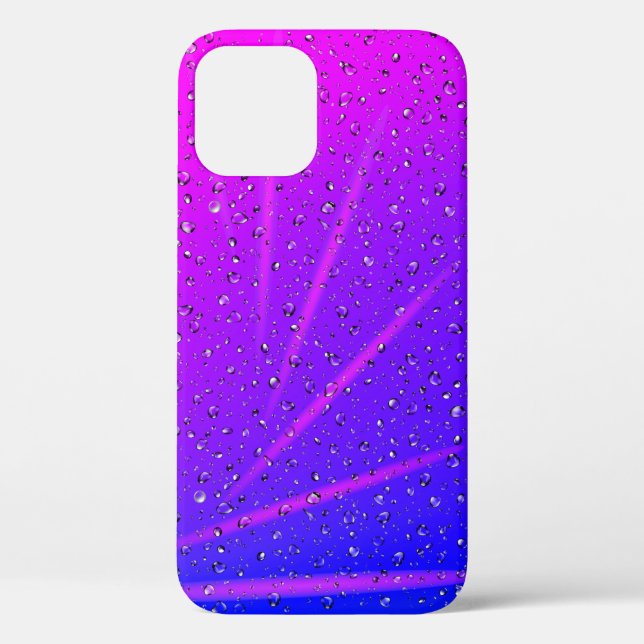 Raindrops Sur Neon Abstrait Coque-Mate coque iphon (Verso)