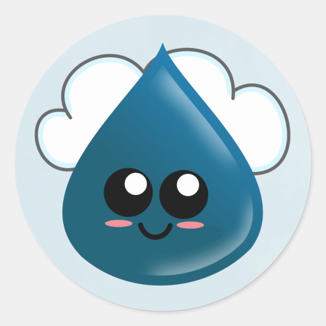 Raindrops, Tear Drops, Water drops, Classic Round Sticker (Front)