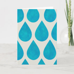 Raindrops/Teardrops Pattern Watercolor Greeting  Card