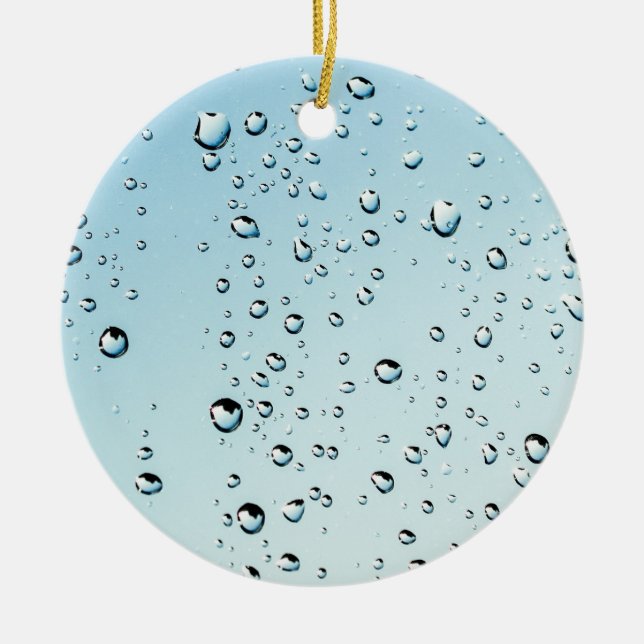 Raindrops Texture Ceramic Ornament (Front)