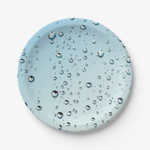 Raindrops Texture Paper Plate