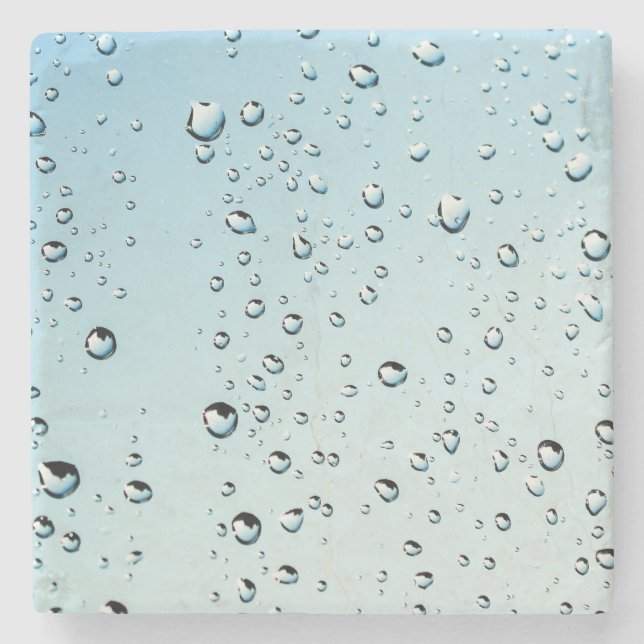 Raindrops Texture Stone Coaster (Front)