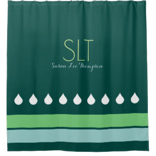 raindrops with monogram green