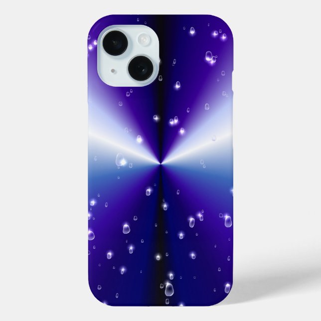 Raindrops with Stars on Purple Blue Black Rainbow Case-Mate iPhone Case (Back)