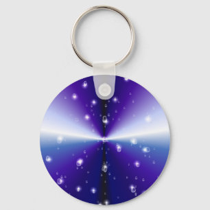 Raindrops with Stars on Purple Blue Black Rainbow Keychain