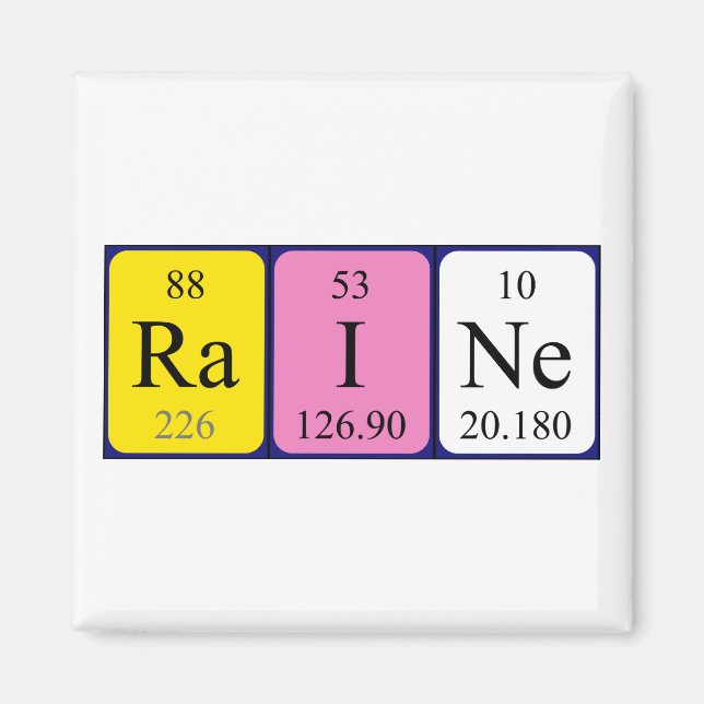 Raine periodic table name magnet (Front)