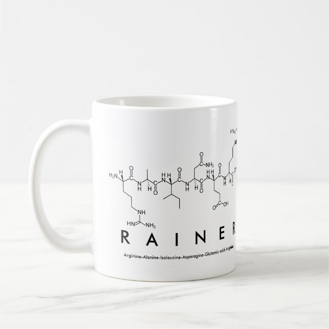 Rainer peptide name mug (Left)