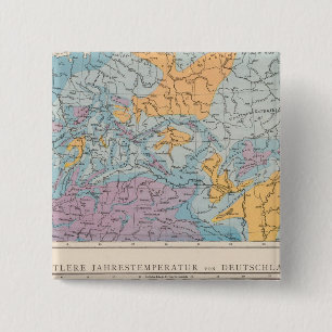 Rainfall map of Germany 2 Inch Square Button