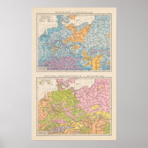 Rainfall map of Germany Poster