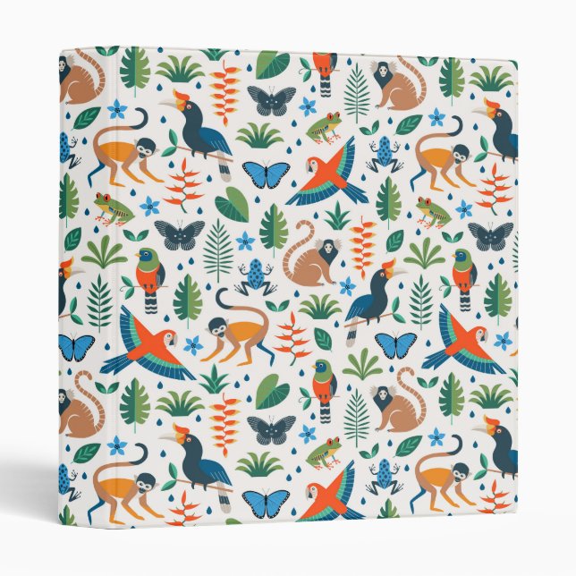 Rainforest Animal Pattern Binder (Front/Spine)