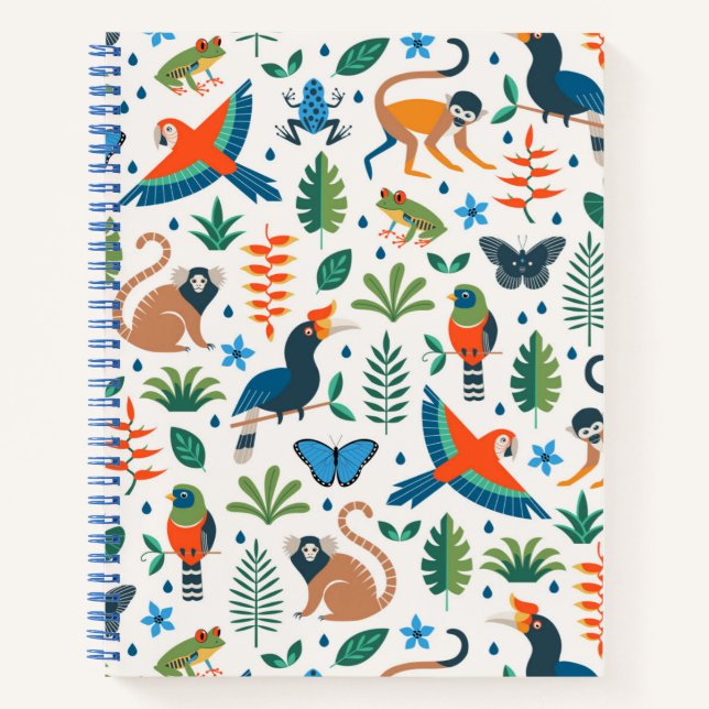 Rainforest Animal Pattern Notebook (Front)