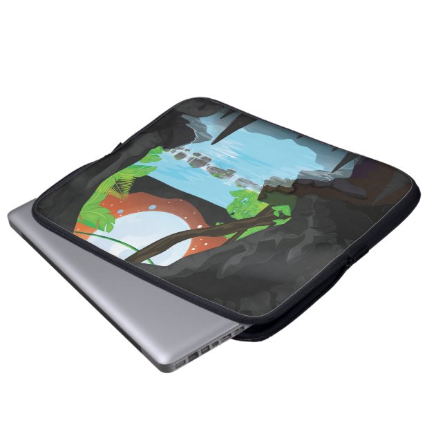 Rainforest Cave Laptop Sleeve (Front Bottom)