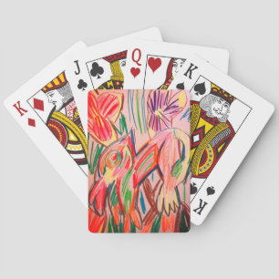 Rainforest chameleon drawing  playing cards