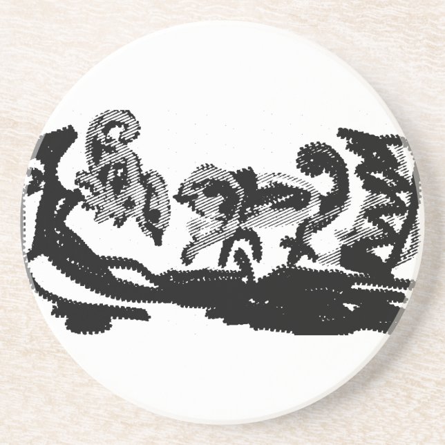 Rainforest chameleons wedding  coaster (Front)