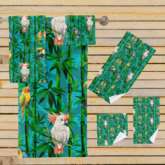 Rainforest Dreams Tropical Bamboo Birds Bath Towel Set