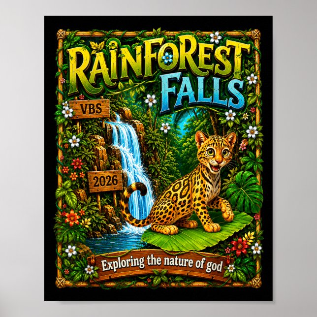 Rainforest-falls vbs2026 exploring the nature of poster (Front)