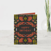 Rainforest Folded Birthday Card - Frogs