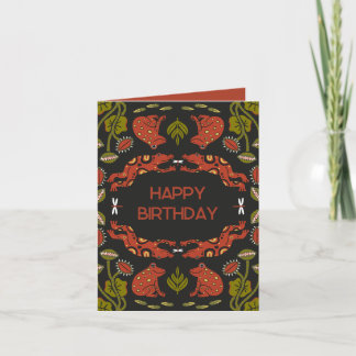 Rainforest Folded Birthday Card - Frogs
