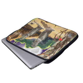 Rainforest Hidden Temple illustration. Laptop Sleeve