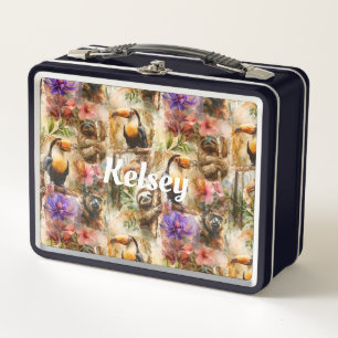 Rainforest Life Personalized Metal Lunch Box