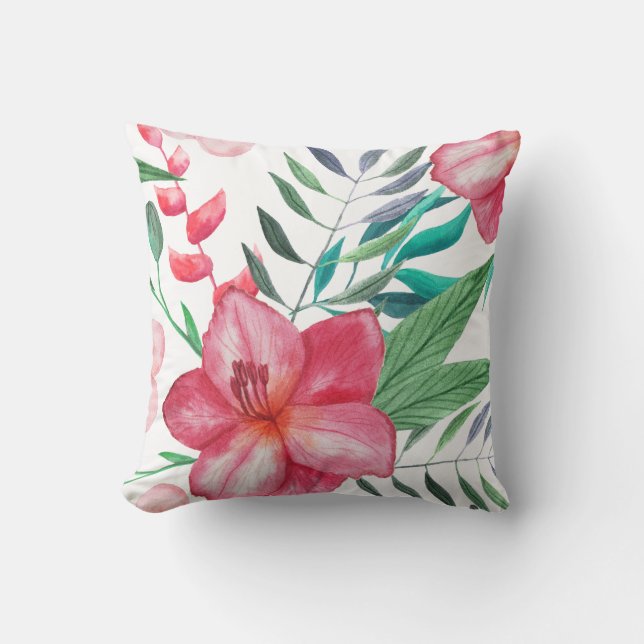 Rainforest Painting Throw Pillow (Front)