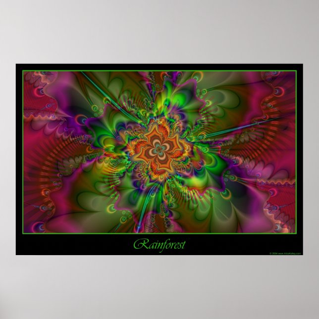 Rainforest poster - green border (Front)