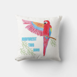 Rainforest this way throw pillow
