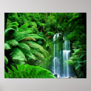 Rainforest & Waterfalls Poster