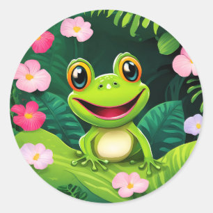 Rainforest Wildlife Frog Classic Round Sticker