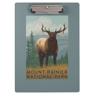 Rainier National Park, WashingtonElk Scene Clipboard